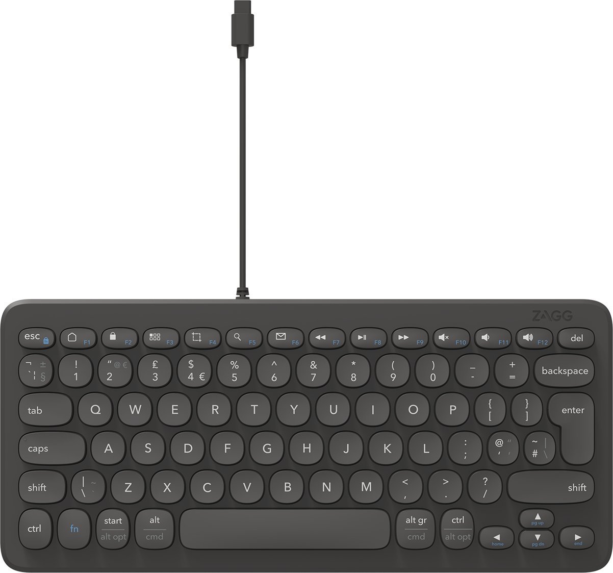 Zagg Connect Keyboard 12C, Wired, USB, QWERTY, Black 103211037