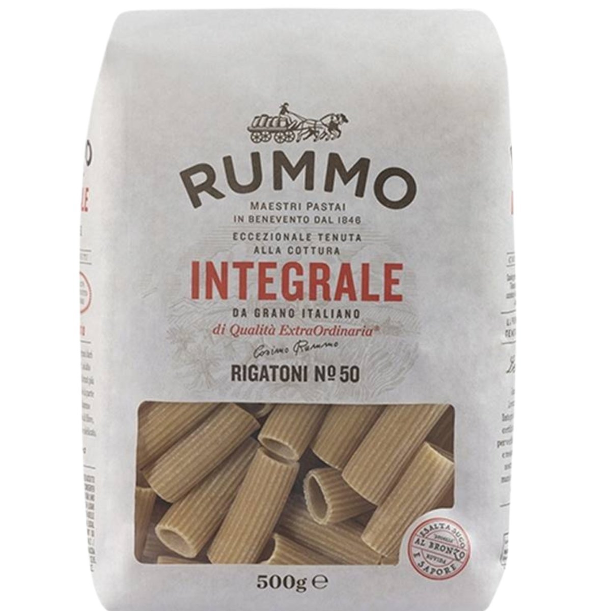 Rummo Rigatoni Integrale n.50 500g włoski makaron pełnoziarnisty rurki