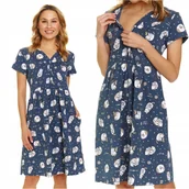 Piżamy ciążowe - Koszula do karmienia ciążowa w kotki DOCTOR NAP 9930 cats L - miniaturka - grafika 1