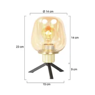Lampy stojące - Steinhauer Lampa stołowa Reflexion, Ø 14 cm, kolor mosiądz, szkło - miniaturka - grafika 1