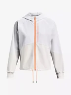 Kurtki i kamizelki sportowe damskie - Damska kurtka Under Armour  Woven FZ Jacket-WHT M - miniaturka - grafika 1