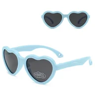 Okulary przeciwsłoneczne - Dziecięce 2-4 lata gumowe okulary przeciwsłoneczne polaryzacyjne serce POL-JR-65A błękit - miniaturka - grafika 1