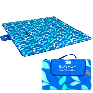 Koc piknikowy / plażowy Sapphire 200 x 200 cm z folią aluminiową - leaf - Koce piknikowe - miniaturka - grafika 1