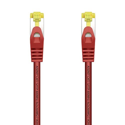 AISENS A146-0471 Kabel sieciowy RJ45 LSZH Cat.7 600 MHz S/FTP PIMF AWG26, czerwony, 2.0m