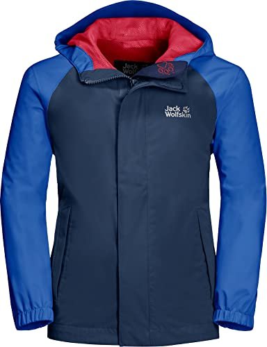 Jack Wolfskin Dziecięca Kurtka Tucan Kids Oddychająca Kurtka Przeciwdeszczowa, Dark Indigo, 116