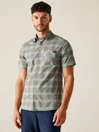 Koszulki sportowe męskie - Regatta Koszula funkcyjna "Begarno" w kolorze błękitno-pomarańczowym - miniaturka - grafika 1