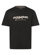 Koszulki męskie - Jack & Jones Koszulka męska - JJAlvis Mężczyźni Bawełna czarny|szary nadruk, M - miniaturka - grafika 1