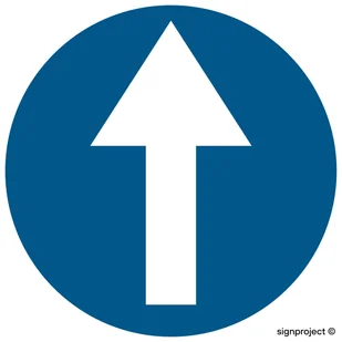 SA019 NAKAZ JAZDY PROSTO PRZEZ SKRZYŻOWANIE, FN - FOLIA SAMOPRZYLEPNA; (600X600MM) - Systemy ekspozycyjne i znaki informacyjne - miniaturka - grafika 1