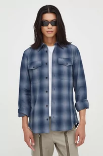 G-Star Raw koszula bawełniana męska kolor granatowy slim z kołnierzykiem klasycznym - Koszule męskie - miniaturka - grafika 1