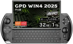 GPD Win 4 2025 GPD06-W4884032001 Ryzen 7 8840U/6" FHD Touchscreen/32GB/SSD 1TB/BT/BLKB/FPR/AMD Radeon 780M 8GB/Win 11 Black GPD06-W4884032001 - Laptopy - miniaturka - grafika 1