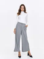 Spodnie damskie - Eleganckie spodnie w drobną kratkę - miniaturka - grafika 1