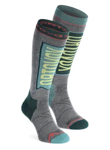 Skarpety narciarskie damskie Ortovox Free Ride Long Socks - ice waterfall - Skarpety termoaktywne - miniaturka - grafika 1