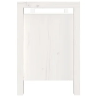 Ławka do przedpokoju, biała, 110x40x60 cm, lite drewno sosnowe - Ławki do przedpokoju - miniaturka - grafika 5