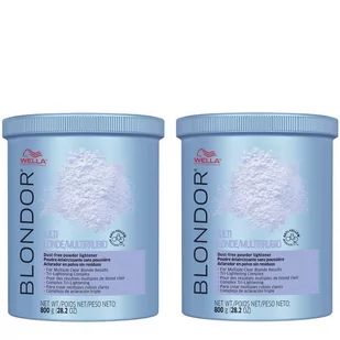 Wella Blondor Multi Blond Powder, Zestaw do włosów: rozjaśniacz w proszku,  2x800g - Zestawy kosmetyków damskich - miniaturka - grafika 1