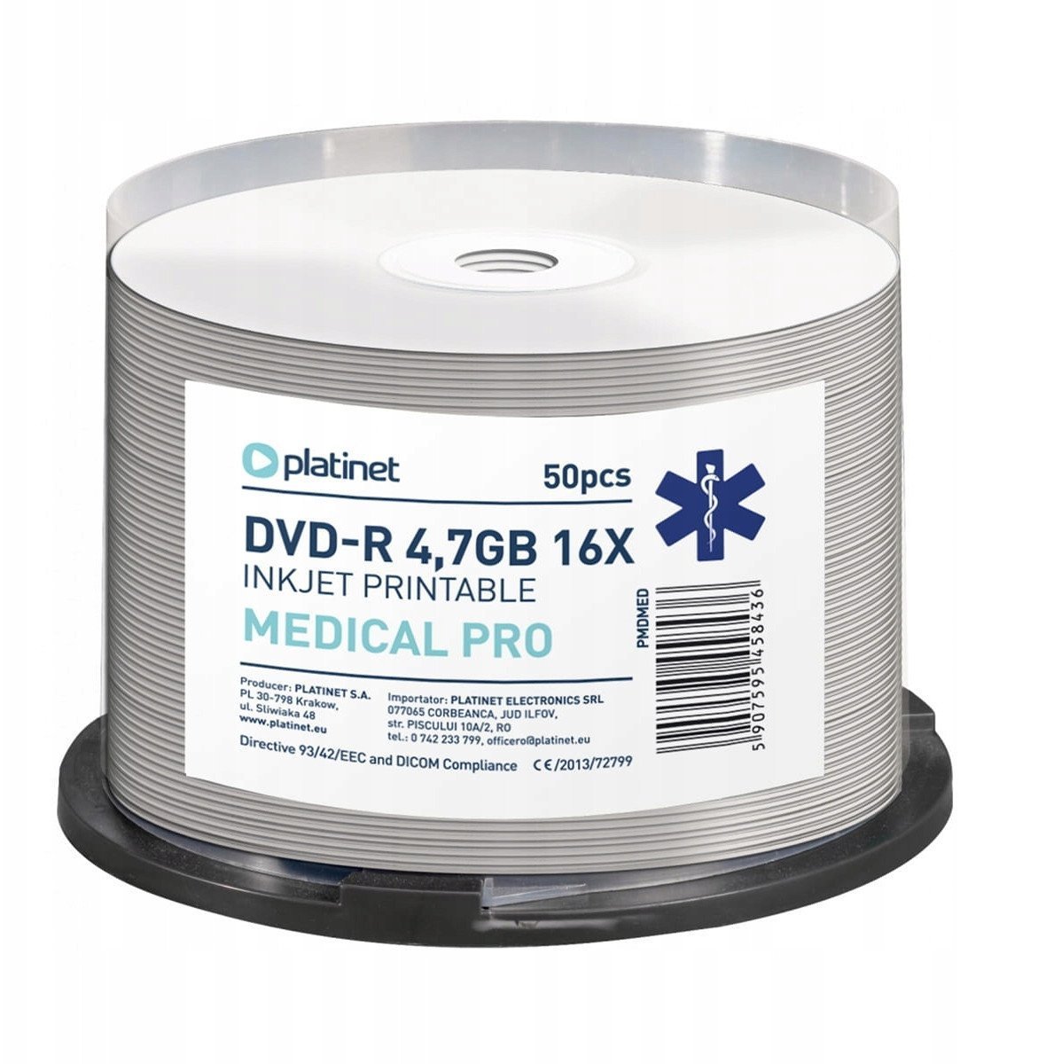 Freestyle PLATINET DVD-R 4,7GB 16X FF WHITE INKJET PRINTABLE MEDICAL PRO CAKE*50 [45843] PMDMED
