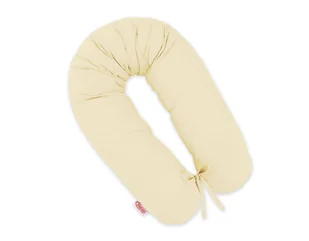 Poduszka ciążowa Longer dla kobiet w ciąży do spania + zdejmowana poszewka - Kremowa - Poduszki do karmienia - miniaturka - grafika 1