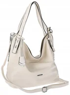 Torebki damskie - Torebka Damska Listonoszka Worek Shopper Torba na Ramię SR56 beżowa - miniaturka - grafika 1