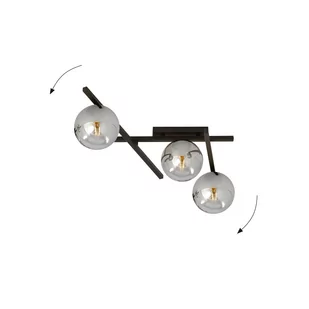 Emibig Lighting czarny krótki żyrandol srebrne klosze SMART 3 BLACK/GRAFIT 1104/3 nowoczesna lampa sufitowa szklane chromowane kule 1104/3 - Lampy sufitowe - miniaturka - grafika 3