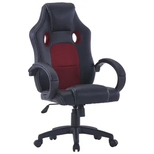 vidaXL Fotel dla gracza, czerwone wino, sztuczna skóra vidaXL - Fotele gamingowe - miniaturka - grafika 1