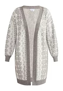 usha BLUE LABEL Damski kardigan z dzianiny, szary biały, XS-S - Swetry damskie - miniaturka - grafika 1