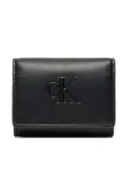Portfele - Calvin Klein Mały Portfel Damski Bold Ck Medium Bifold LV04F1047G Czarny - miniaturka - grafika 1