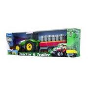 Samochody i pojazdy dla dzieci - Teama Toys, traktor z przyczepą z mlekiem - miniaturka - grafika 1