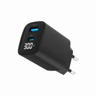 Ładowarki do telefonów - Ładowarka sieciowa Gembird TA-UC-PDQC30LCD-BK-01 czarna - miniaturka - grafika 1