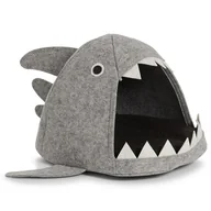 Dekoracje domu - Zeller Domek dla kota legowisko Shark filcowy szary 45x38x32 cm ZELLER - miniaturka - grafika 1