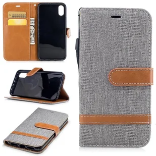 Etui na telefon Apple iPhone XS Jeans Cover Etui ochronne na telefon komórkowy Szary - Etui i futerały do telefonów - miniaturka - grafika 1