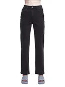 Spodnie damskie - PIECES CZARNE JEANSY WYSOKI STAN PROSTE 32/32 6BA - miniaturka - grafika 1