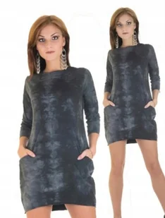 CZARNA TUNIKA DRESOWA PLUS SIZE PREZENT dla NIEJ EXTRA OKAZJA - Bluzki damskie - miniaturka - grafika 1