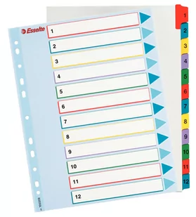 Esselte Przekładki wiel. opisu Maxi 1-12 100209 - Przekładki do segregatorów - miniaturka - grafika 1