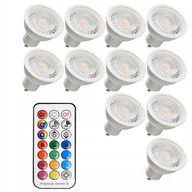 Żarówki tradycyjne - Zestaw 11 x żarówka gu10 Rgb neutralna z pilotem - miniaturka - grafika 1