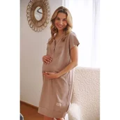 Bielizna nocna - Koszula do karmienia rozpinana DOCTOR NAP 4348 beige M - miniaturka - grafika 1