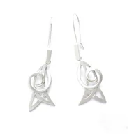 Kolczyki - Kolczyki srebrne - Luna biała III - miniaturka - grafika 1