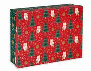 Opakowania i torebki na prezenty - Pudełko prezentowe, Classic Christmas, sówka i choinka, M, 7x20x14 cm - miniaturka - grafika 1