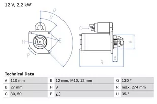 BOSCH Rozrusznik 0 986 017 490 - Rozruszniki - miniaturka - grafika 1