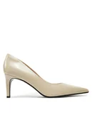 Czółenka - Calvin Klein Szpilki Heel Pump 70 - Brush L HW0HW02446 Beżowy - miniaturka - grafika 1