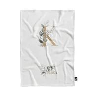 Koce - Koc pluszowy ślubny wzór LS32 | złote literki 135 x 100 cm - miniaturka - grafika 1