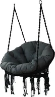 Fotele ogrodowe wiszące - Koala Hammock Fotel boho z poduchą, czarny Round 3 B - miniaturka - grafika 1