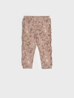 Spodnie i spodenki dla dziewczynek - Sinsay - Spodnie dresowe Świnka Peppa - brązowy - grafika 1