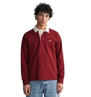 Koszulki męskie - GANT Męski T-Shirt Reg Shield Heavy Rugger, Plumped Red, L - miniaturka - grafika 1