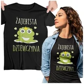 Gadżety dla niej i dla niego - KOSZULKA DLA DZIEWCZYNY NA PREZENT ŚWIĄTECZNY ŻAJEBISTA DZIEWCZYNA - miniaturka - grafika 1