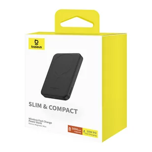 Baseus Magnetyczny mini powerbank 5000mAh 20W Czarny - Powerbanki - miniaturka - grafika 8