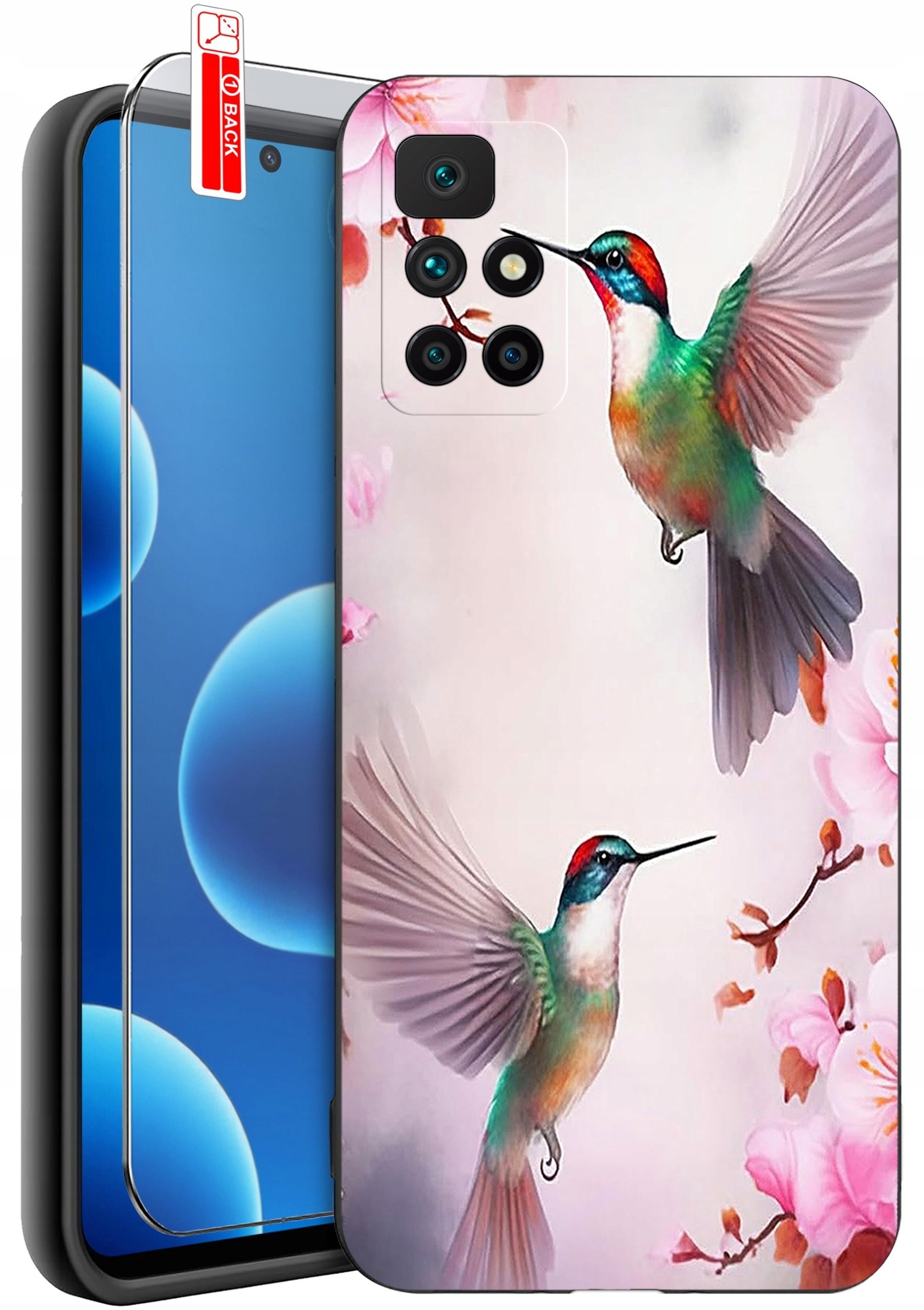 krainaGSM Etui Do Xiaomi Redmi 10 Wzory Silikonowe Matt Case + Szkło 9H