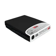 Prześcieradła - Prześcieradło jersey z gumką 120x200 czarne Constance KARO - miniaturka - grafika 1