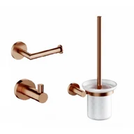 Stojaki i wieszaki na papier toaletowy - OMNIRES MP60620 CPB + MP60510 CPB + MP60110 CPB MODERN PROJECT Szczotka toaletowa + Uchwyt na papier toaletowy MIEDŻ SZCZOTKOWANA - miniaturka - grafika 1