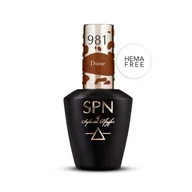 Lakiery hybrydowe - Lakier Hybrydowy Do Paznokci Hybryda Brązowy 981 Dune Uv LaQ 8ml Spn Nails - miniaturka - grafika 1