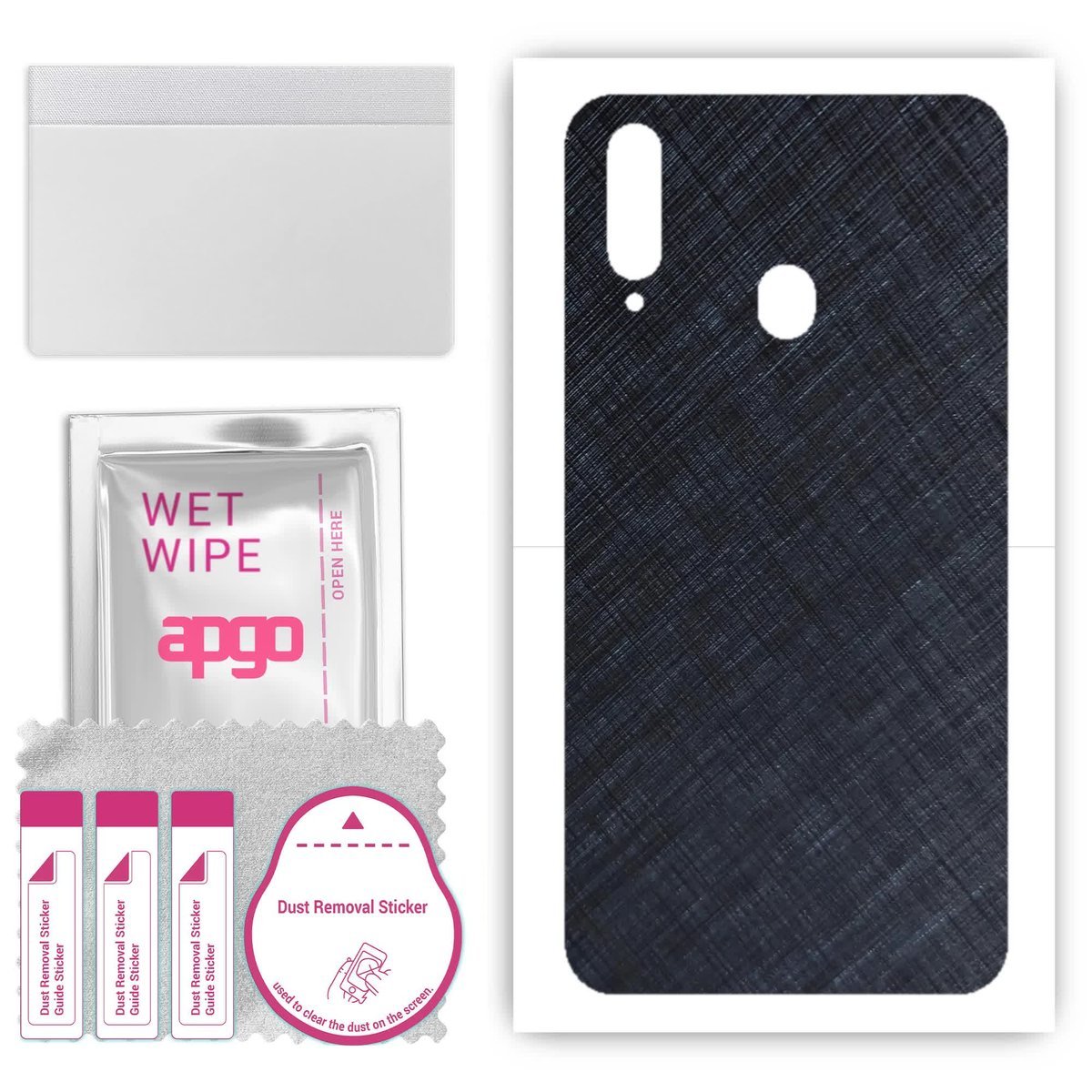 Folia naklejka skórka strukturalna na TYŁ do Samsung Galaxy A20s - Tytan Niebieski - apgo SKINS