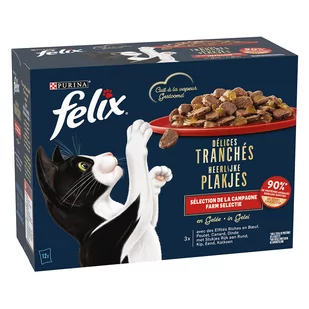 Felix Deliciously Sliced, 12 x 80 g - Wybór drobiowy w galarecie - Mokra karma dla kotów - miniaturka - grafika 1
